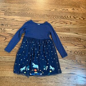 Hanna Andersson Navy Blue Unicorn Dress